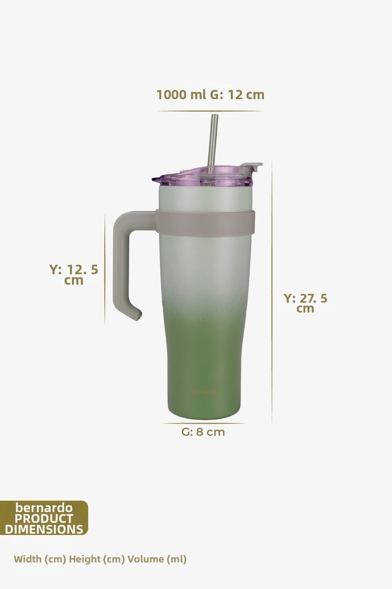 Bernardo Alto Thermos Cup with Straw Green 1000ml (Made in Turkey) - Image 2